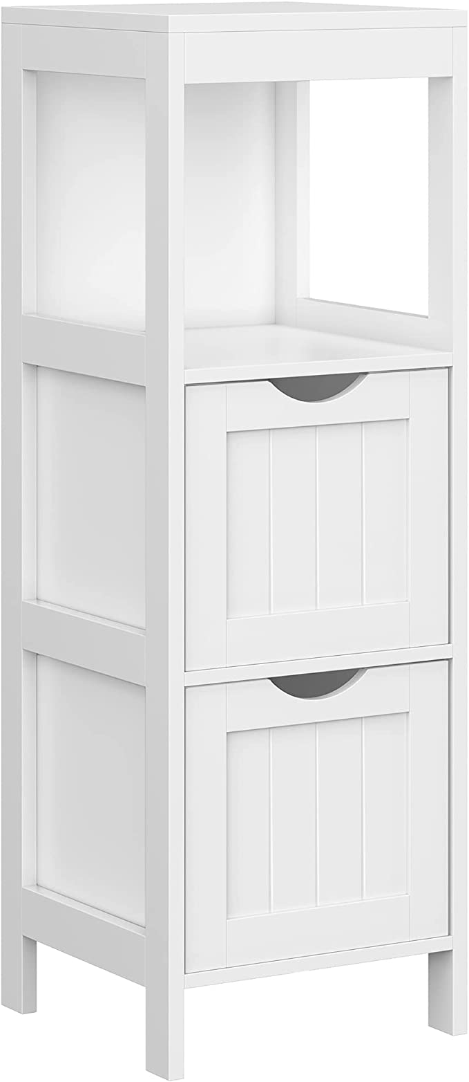 Bathroom Floor Storage Cabinet, Multifunctional Corner Organizer Rack Stand with 2 Drawers