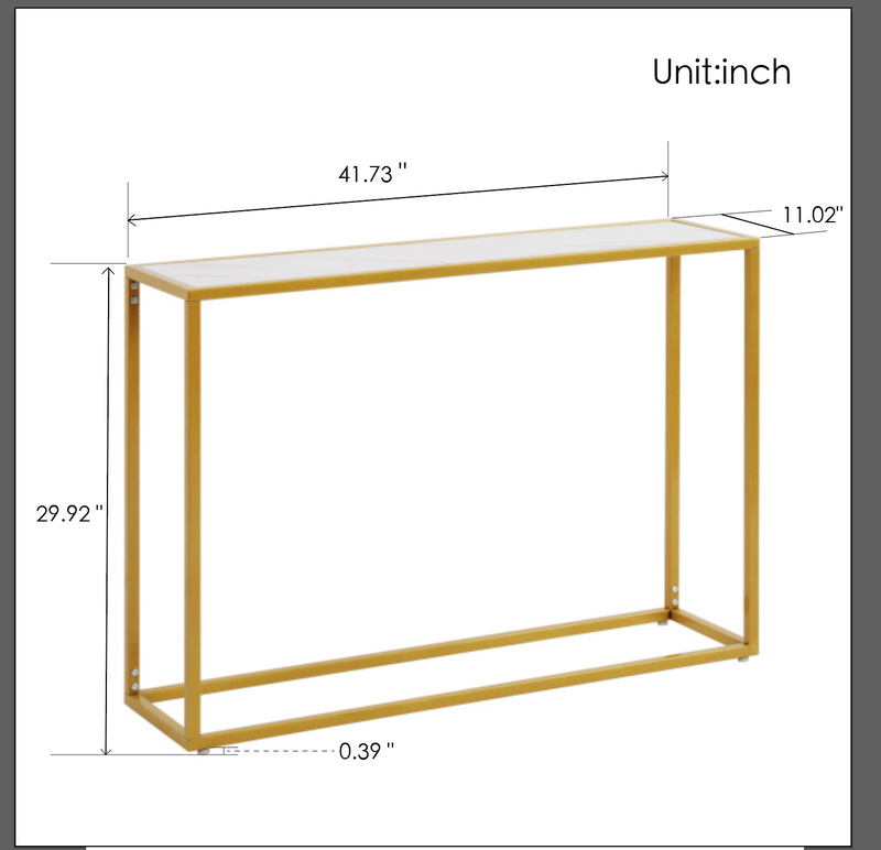 41" Metal Frame Console Table for Entryway, Sofa, Living Room, Dining Room, Bedroom