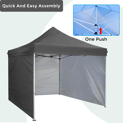 10' x 10' Pop Up Canopy Tent with Side Walls and Rolling Storage Bag