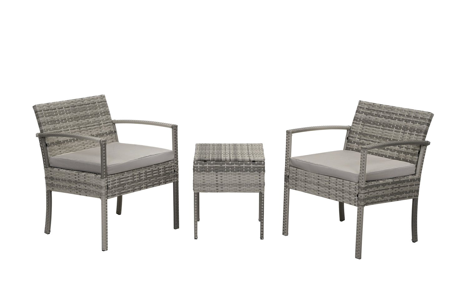 3 Pieces Patio Furniture Set Wicker Chairs Conversation Set, 4 Colors Available