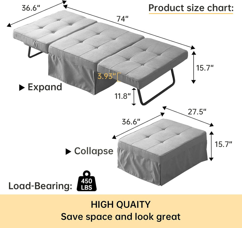 74 Inch Folding Sofa Bed