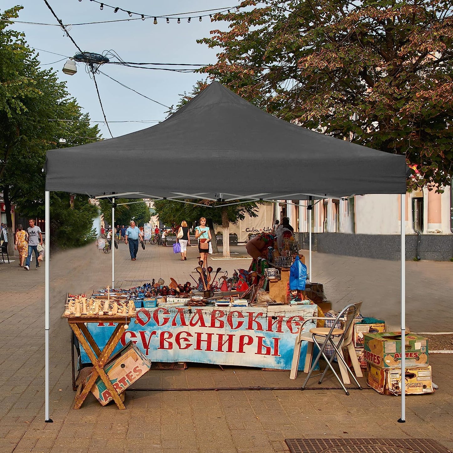 10' x 10' Pop Up Canopy Tent with Side Walls and Rolling Storage Bag