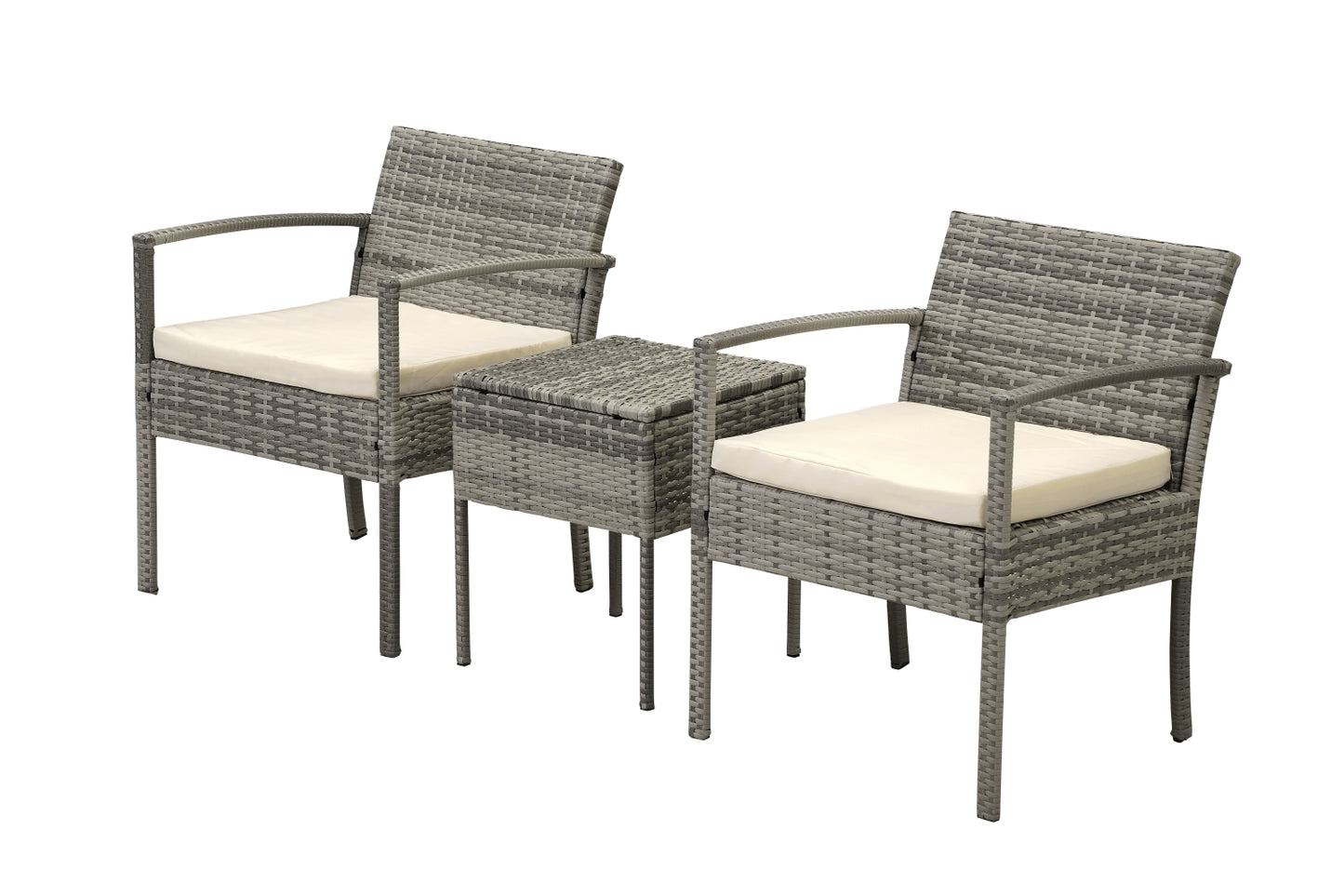 3 Pieces Patio Furniture Set Wicker Chairs Conversation Set, 4 Colors Available