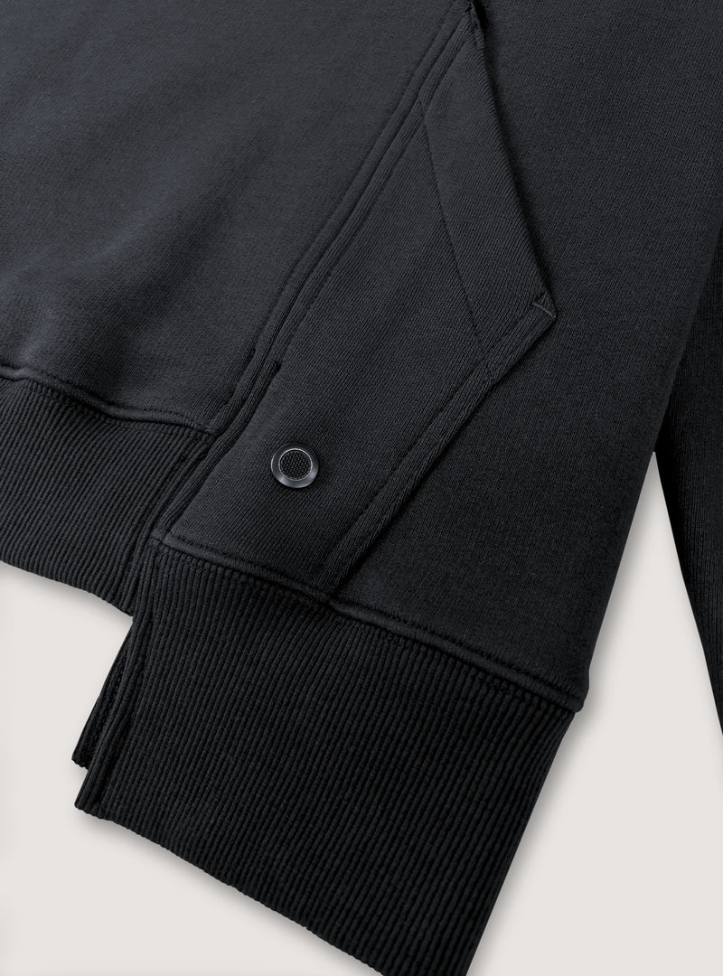 100% Cotton Loose Fit Men's Zipped Hoodies, Vintage Black Color