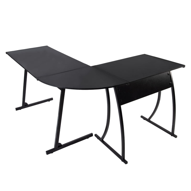 58" W  L-Shaped Corner Computer Desk, Black