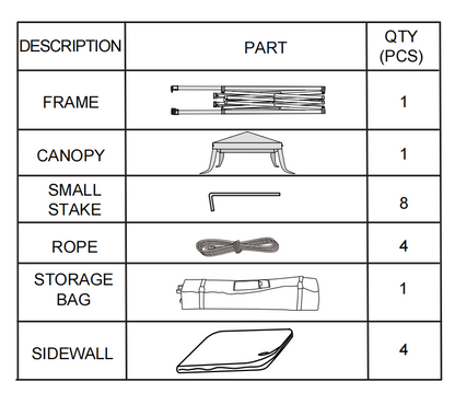 10' x 10' Pop Up Canopy Tent with Side Walls and Rolling Storage Bag