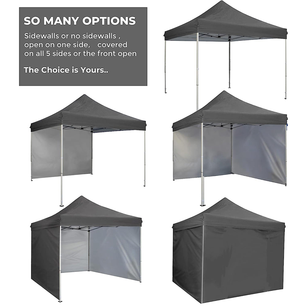 10' x 10' Pop Up Canopy Tent with Side Walls and Rolling Storage Bag