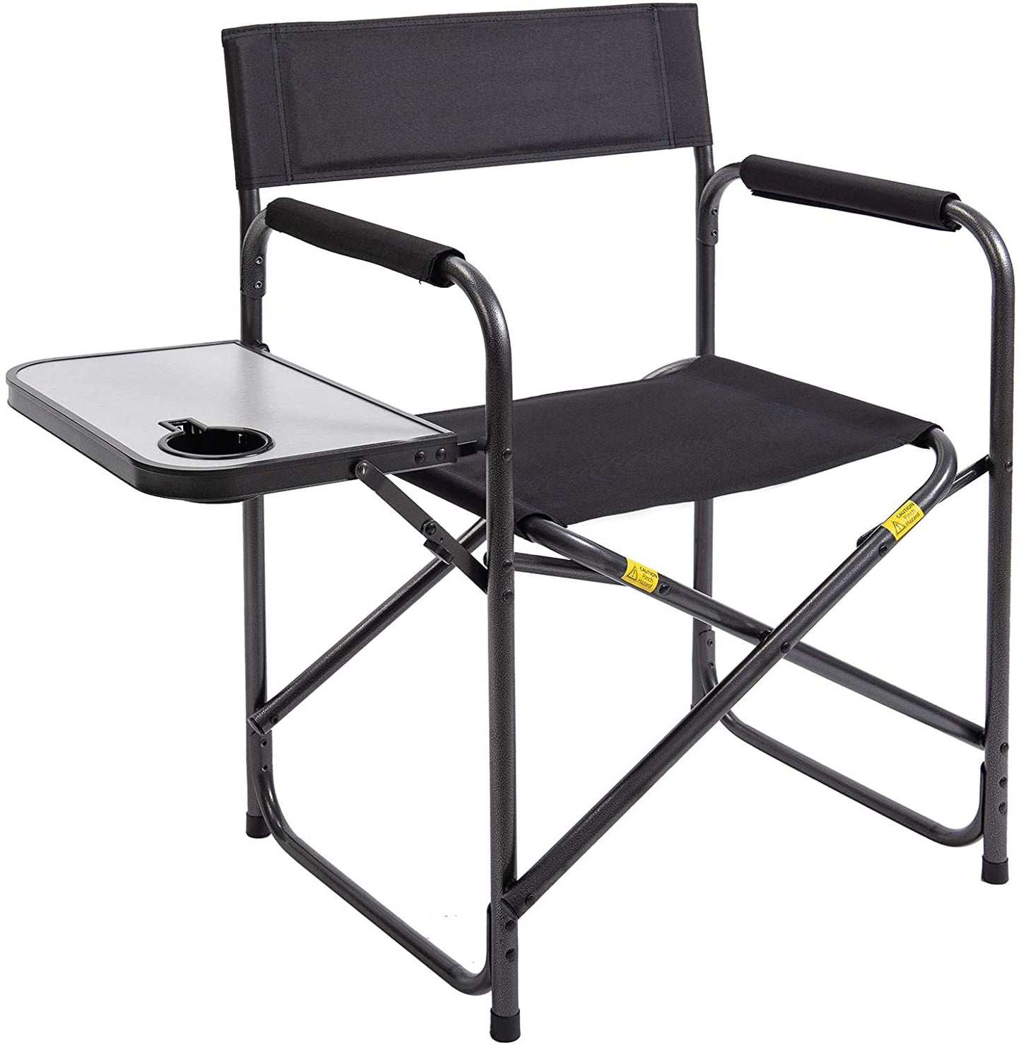 Folding Directors Chair with Collapsible Side Table, Supports 250lbs