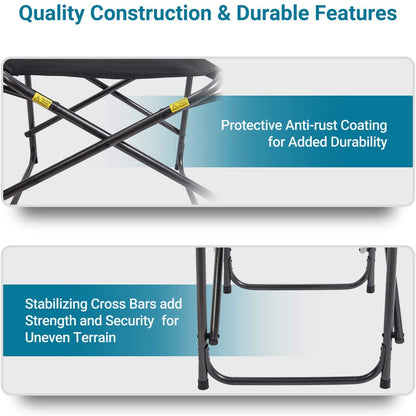 Folding Directors Chair with Collapsible Side Table, Supports 250lbs