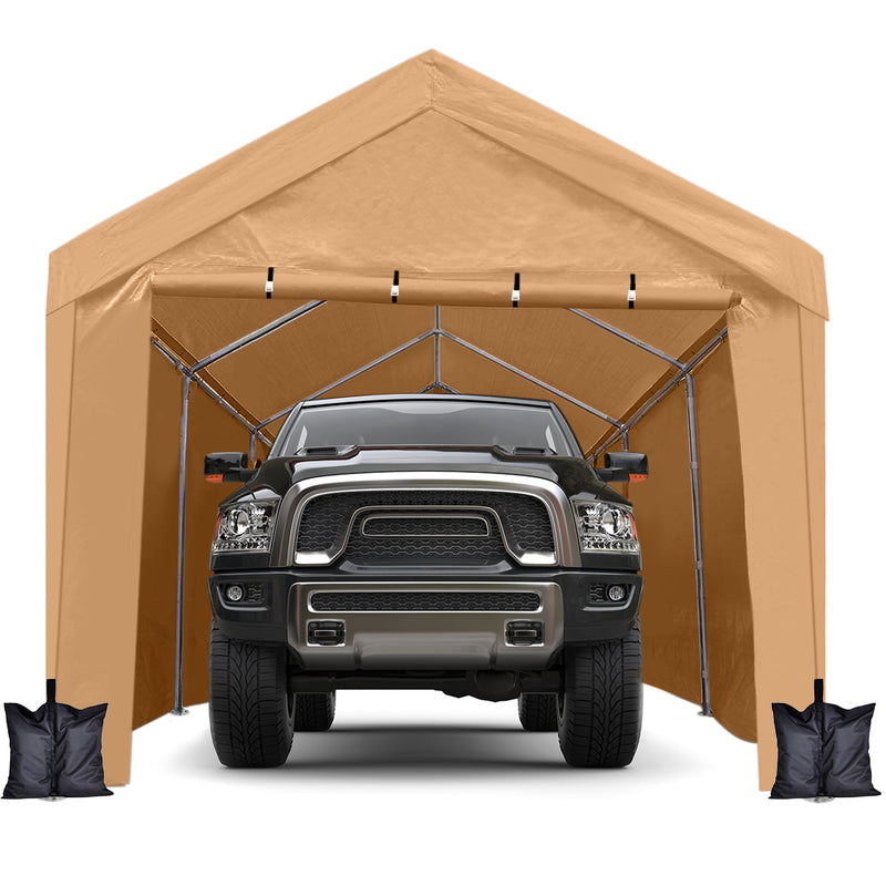 12x20 Feet Outdoor Heavy Duty Carport with Removable Sidewalls with 8 Legs